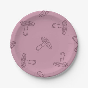 Mushroom pattern paper plate
