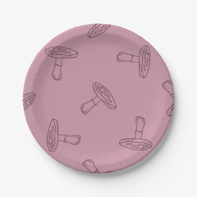 Mushroom pattern paper plate (Front)