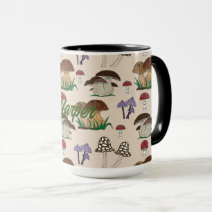 Mushroom Pattern Personalised  Mug