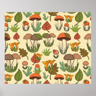 Mushroom pattern.  poster