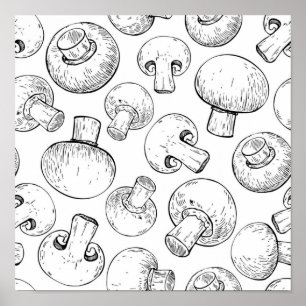 Mushroom pattern poster
