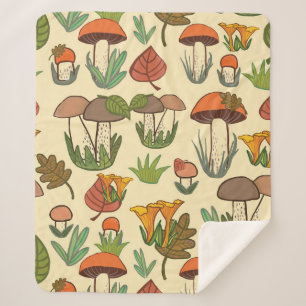 Mushroom pattern.  sherpa blanket
