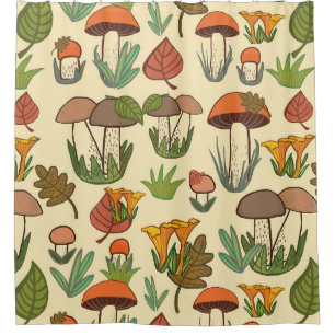 Mushroom pattern. shower curtain