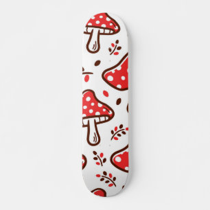 Mushroom pattern skateboard