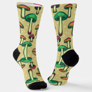 Mushroom pattern socks