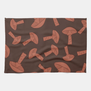 Mushroom pattern tea towel