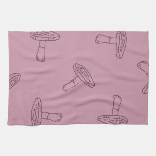 Mushroom pattern tea towel