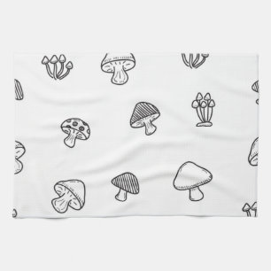 Mushroom pattern tea towel