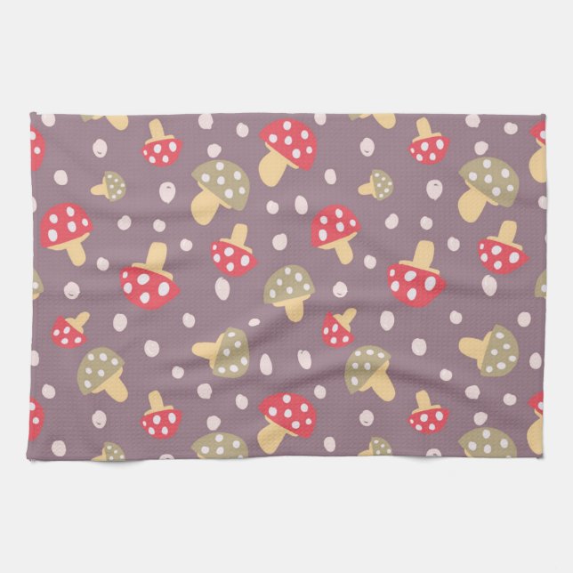 Mushroom pattern tea towel (Horizontal)