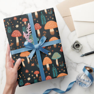 Mushroom pattern wrapping paper