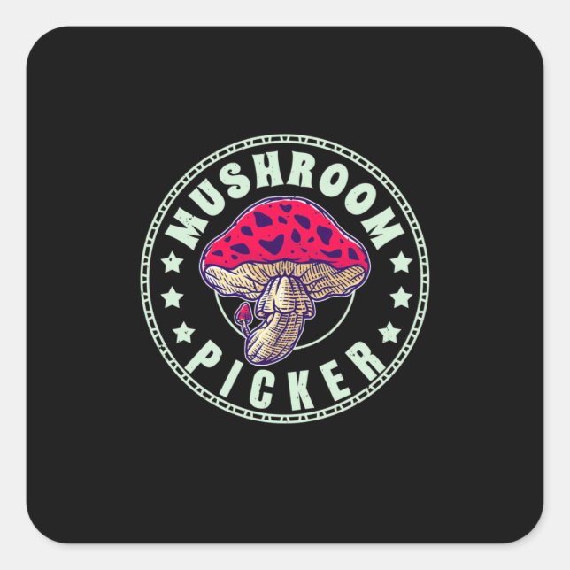 Mushroom Picker Square Sticker (Front)