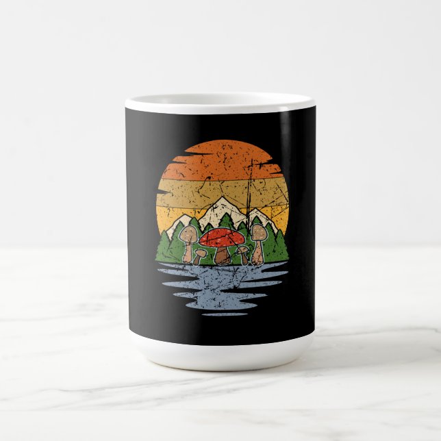 Mushroom Picking Retro Coffee Mug (Center)