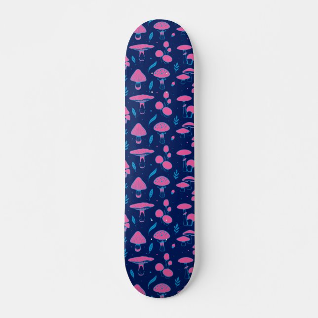 Mushroom pink and blue skateboard (Front)