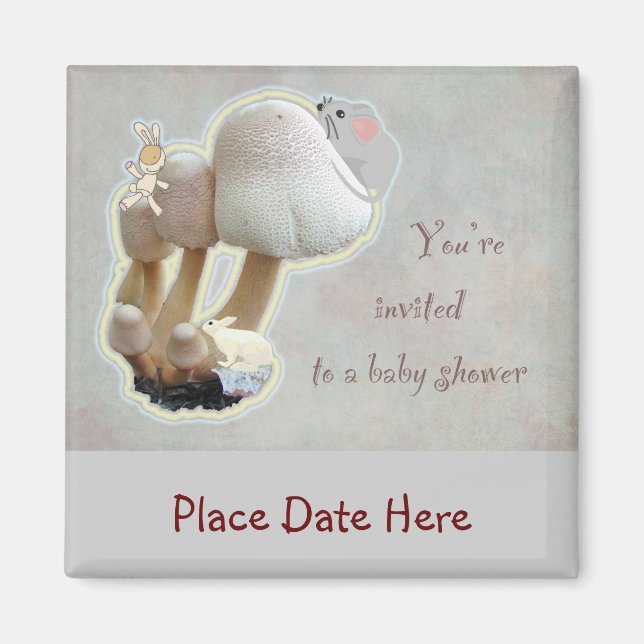 Mushroom Playground Baby Shower Invitation Magnet (Front)
