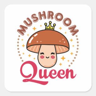 Mushroom Queen Square Sticker