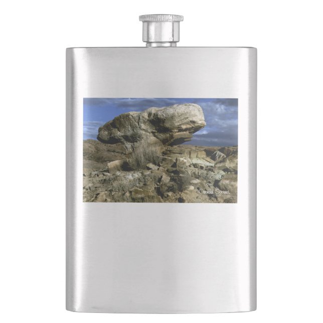 Mushroom Rock Hip Flask (Front)