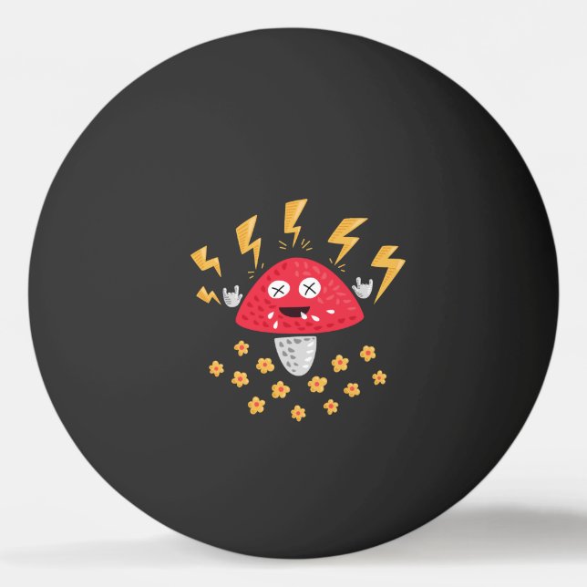 Mushroom Rockstar - Punky Fungus of Metal Ping Pong Ball (Front)