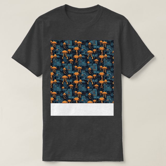 Mushroom Seamless Pattern Fungus Hippie Shroom Eno T-Shirt (Design Front)