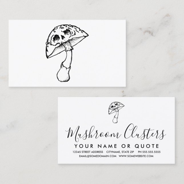 mushroom skull business card (Front/Back)