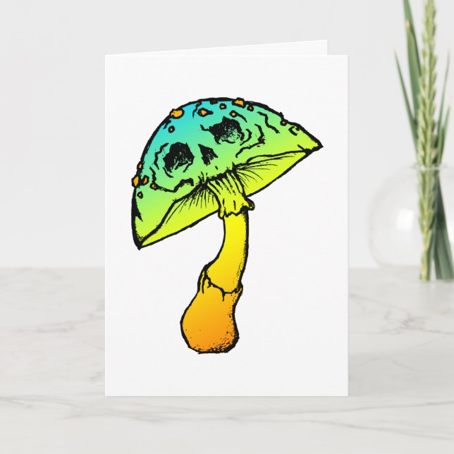 mushroom skull greeting card (Front)