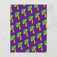 mushroom skull greeting card