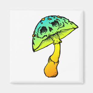 mushroom skull magnet