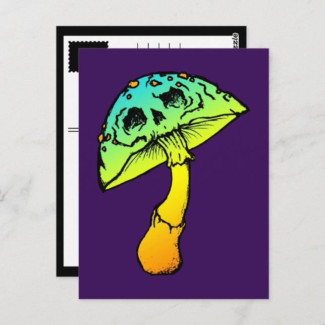 mushroom skull postcard (Front/Back)