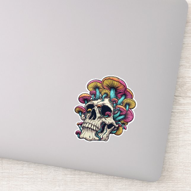 Mushroom Skull Psychedelic Cottagecore Whimsical  (Detail)