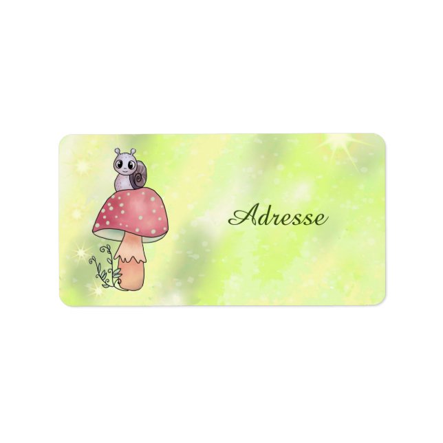 mushroom snail label (Front)