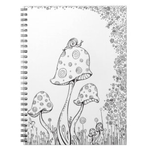Mushroom Snail Notebook Colouring Book MADART