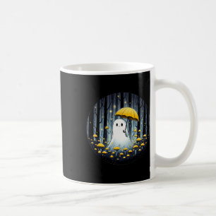 Mushroom Spooky Ghost Halloween Yellow Umbrella  Coffee Mug