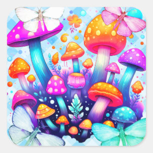 mushroom  square sticker
