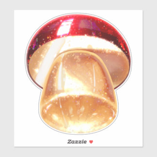 Mushroom sticker red modern 