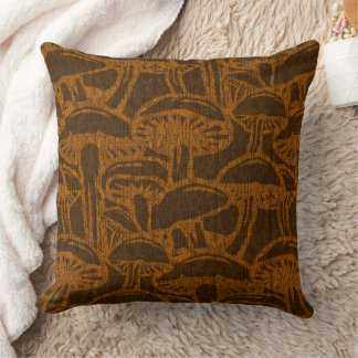 Mushroom story pattern throw pillow