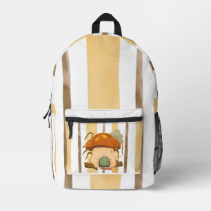 Mushroom Stripes Printed Backpack