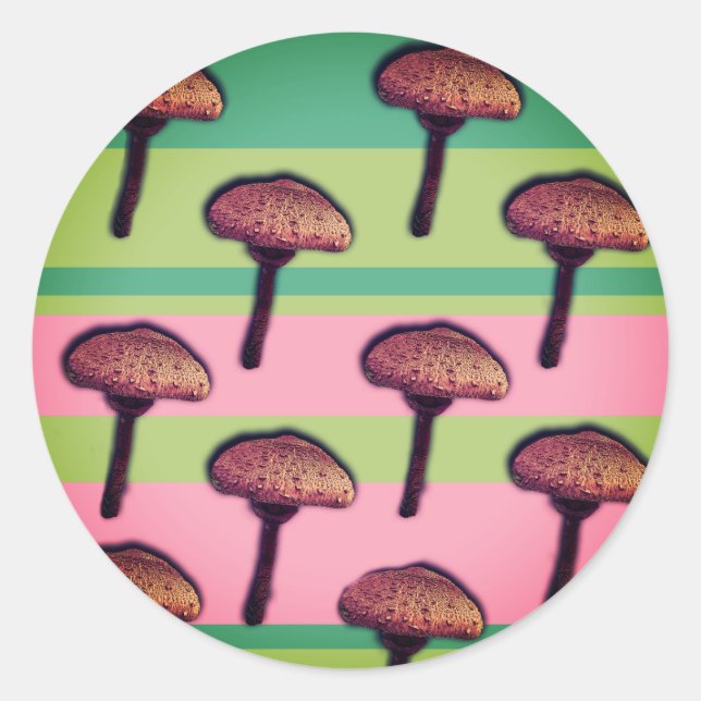 Mushroom Stripes Sticker (Front)