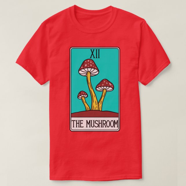 Mushroom Tarot d Trippy 60s Indie Hippie T-Shirt (Design Front)