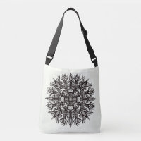 Mushroom tattoo black white psychedelic mandala