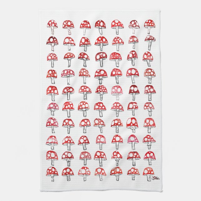 Mushroom Tea Towel One (Vertical)