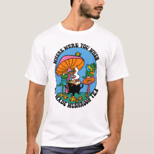Mushroom Tea Trippy 70s Frogs Rainbow T-Shirt