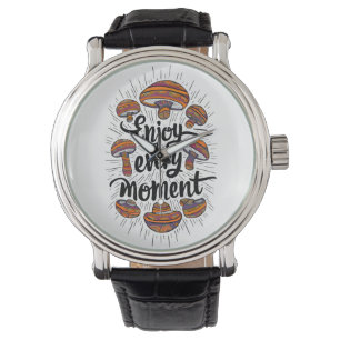 Mushroom-Themed T-shirt - Enjoy Every Moment Watch