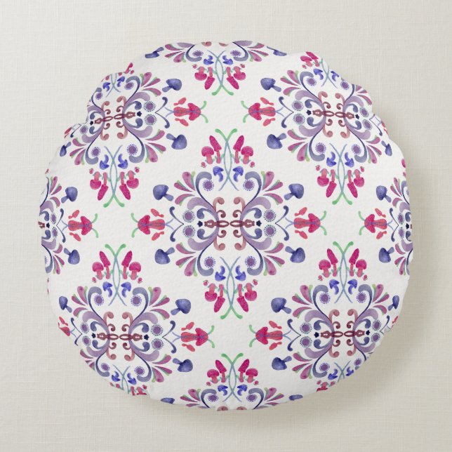 Mushroom Tile Round Cushion (Front)