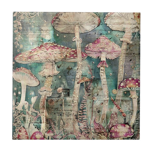 Mushroom Tiles, Ceramic Tile (Front)