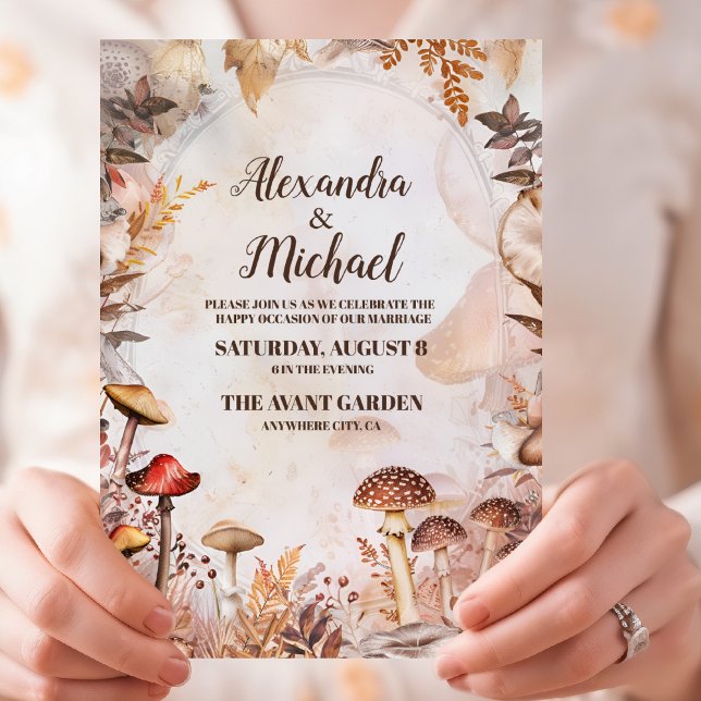 Mushroom Toadstool Enchanted Forest Wedding Invitation (Creator Uploaded)