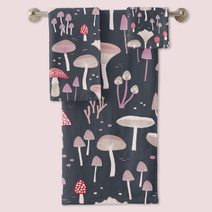 Mushroom Toadstool Fungi Bath Towel Set