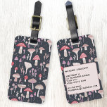 Mushroom Toadstool Fungi Personalised Luggage Tag<br><div class="desc">Mushrooms,  toadstools and fungi on a dark background.  Perfect for autumn or fall,  or any time.  Original art by Nic Squirrell. Change the details on the reverse to personnalize.</div>