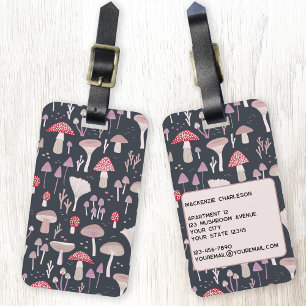 Mushroom Toadstool Fungi Personalised Luggage Tag