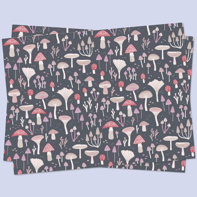 Mushroom Toadstool Fungi Tissue Paper (Mushroom, toadstool and fungi woodland pattern tissue paper)