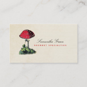 Mushroom Toadstool Red Vintage Business Card