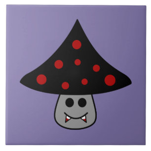 Mushroom Vampire Ceramic Tile